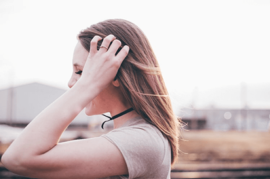 Teen looking ahead outdoors